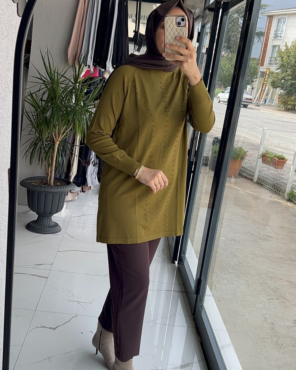 NUSS- MERSERİZE KABARTMALI TUNİK