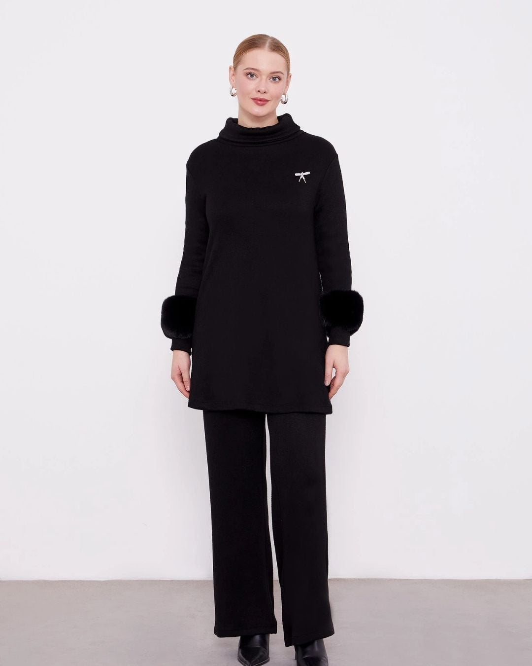 Levidor- Kürklü kaşmir tunik