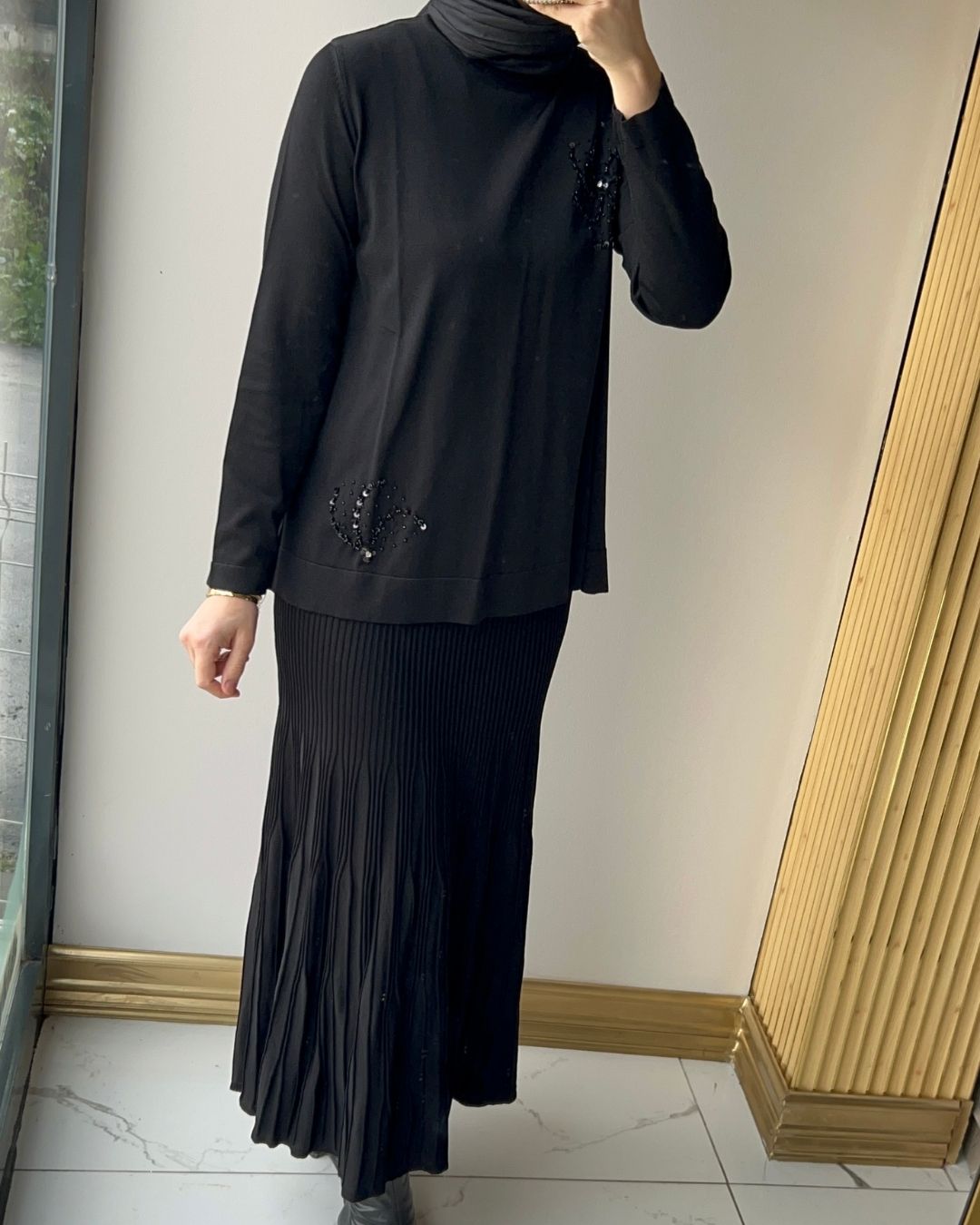 NUSS- MERSERİZE PULL NAKIŞLI ETEK TAKIM