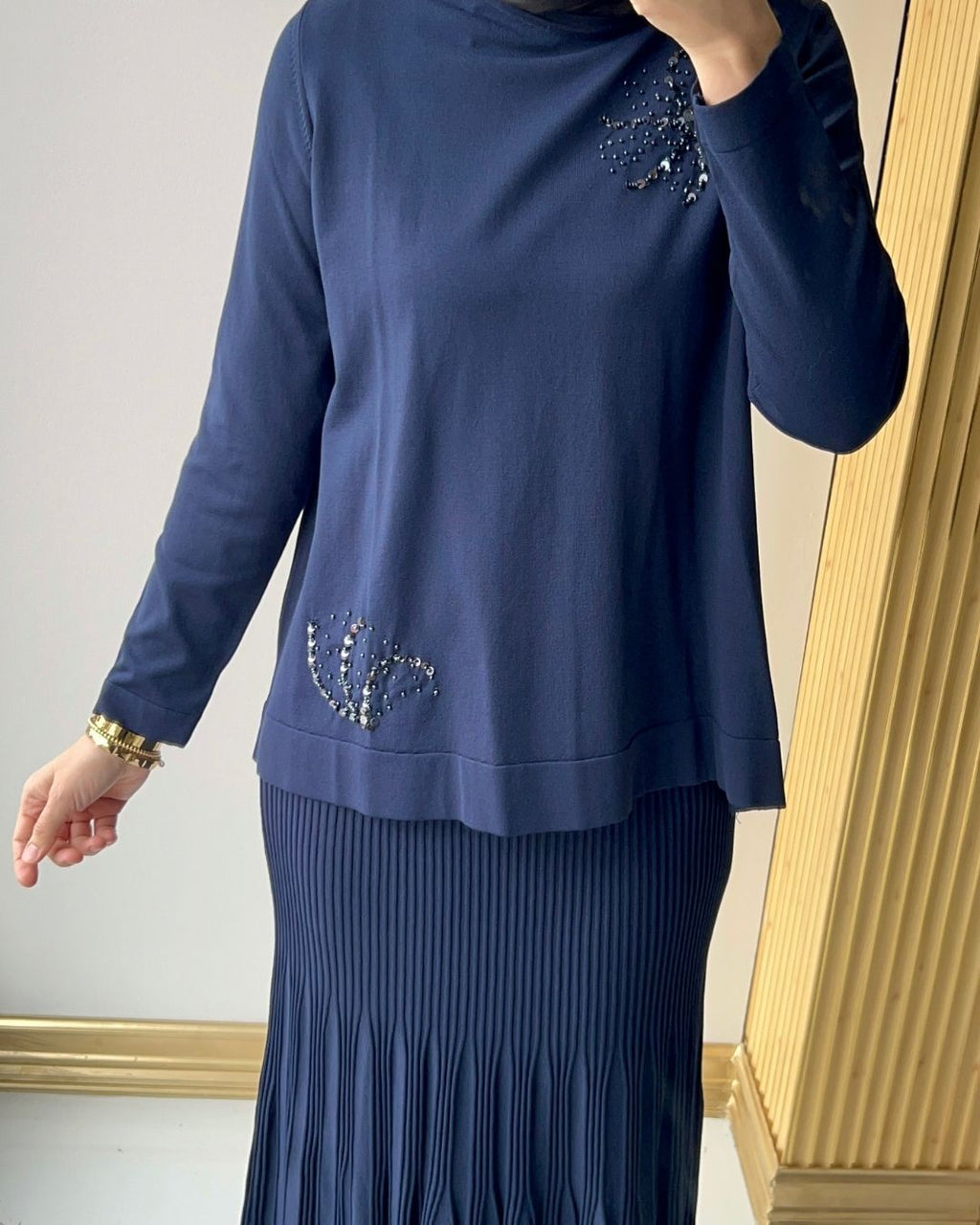 NUSS- MERSERİZE PULL NAKIŞLI ETEK TAKIM