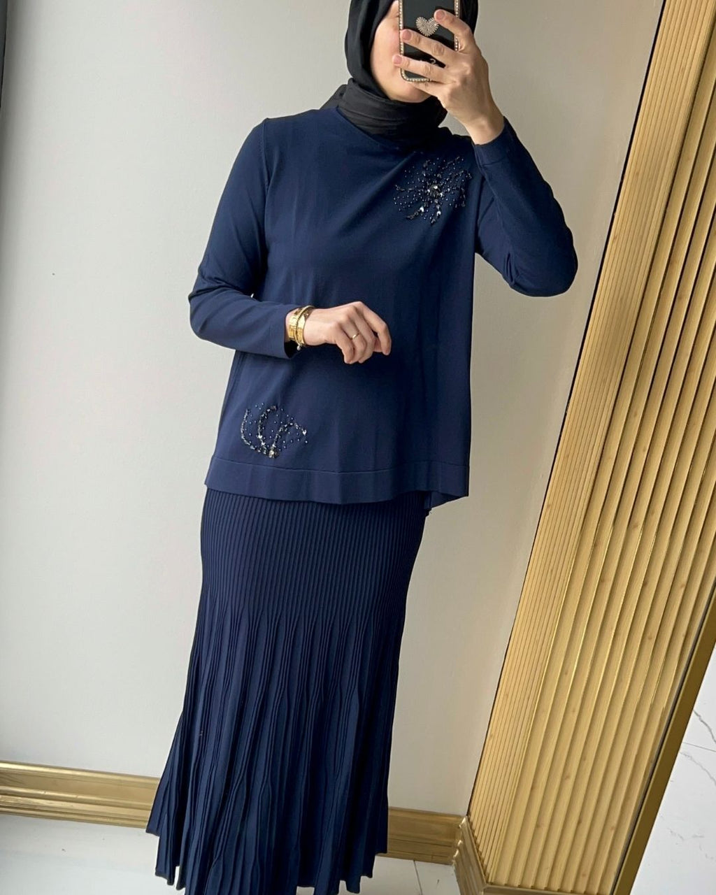 NUSS- MERSERİZE PULL NAKIŞLI ETEK TAKIM