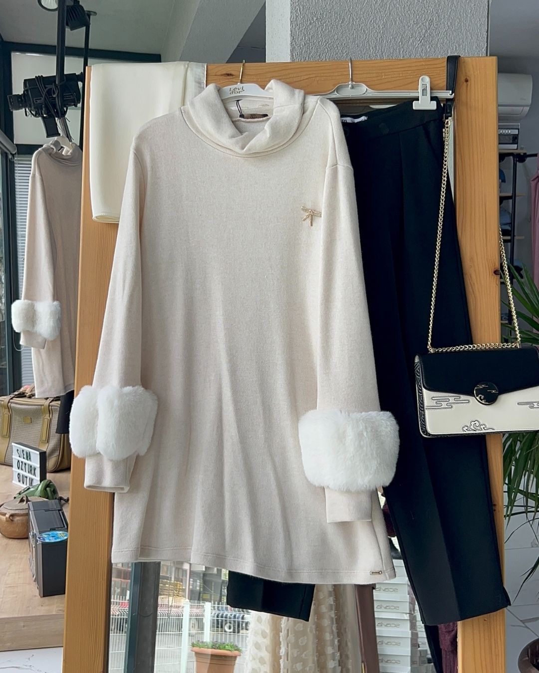 Levidor- Kürklü kaşmir tunik