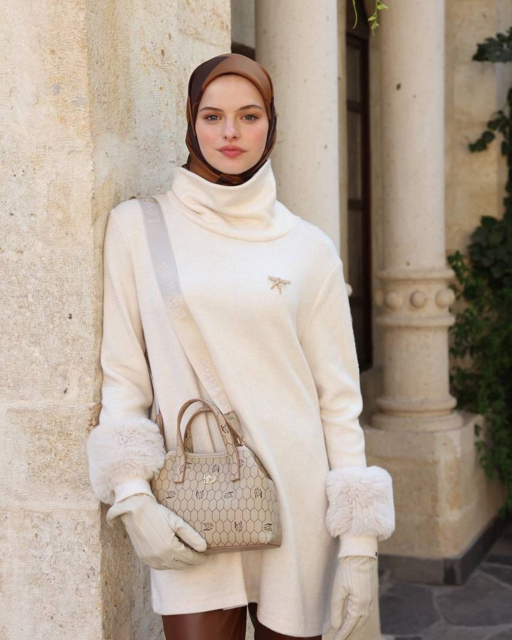 Levidor- Kürklü kaşmir tunik