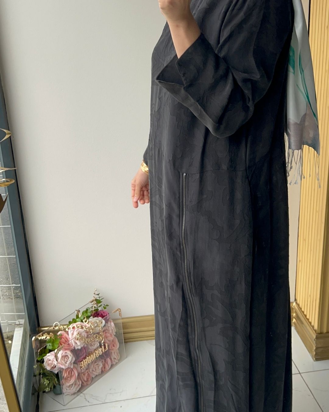 LİSSMORE- KENDİNDEN DESENLİ CUPRA ELBİSE