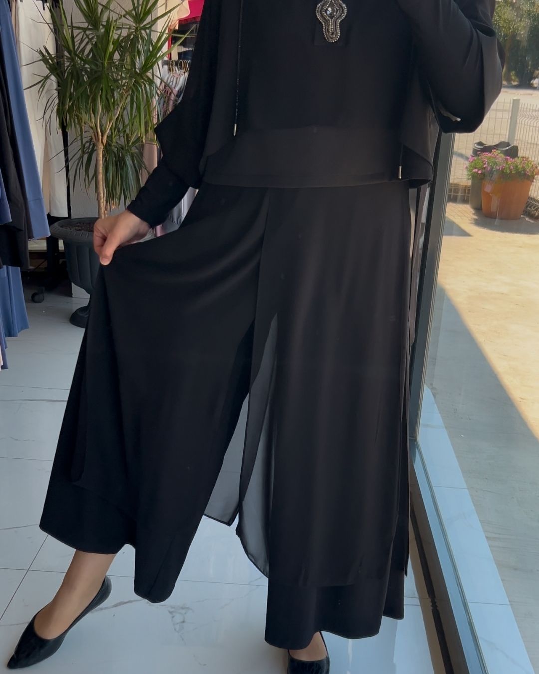 MY312- ŞİFON DETAYLI ASİMETRİK TAKIM