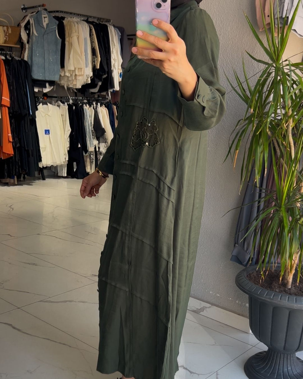 LİSSMORE- YAPRAK DESEN ELBİSE