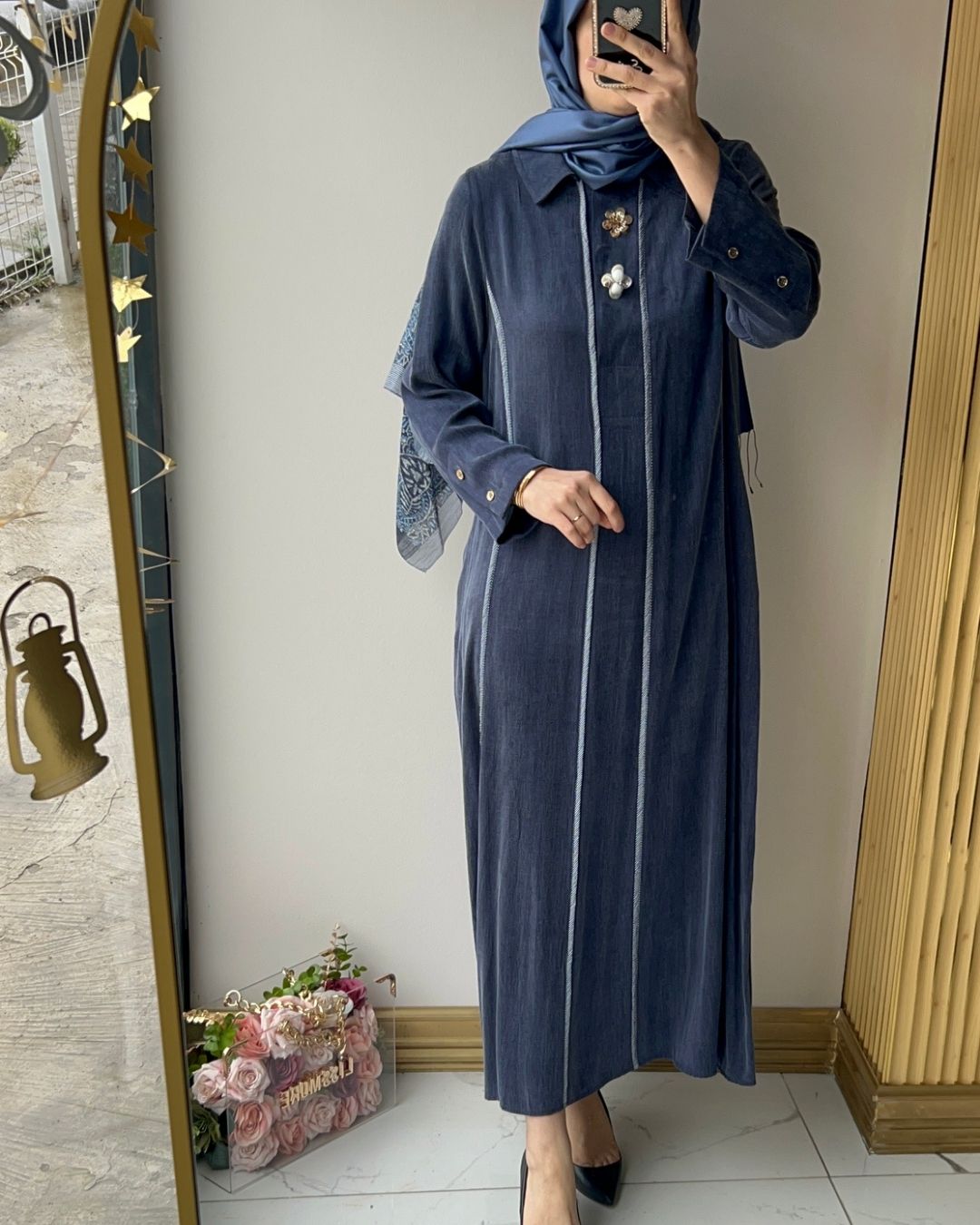 LİSSMORE- FULARLI CUPRA ELBİSE