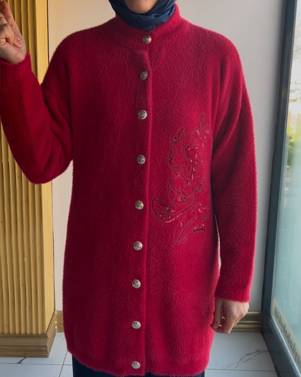 NUSS- İŞLEMELİ ANGORA HIRKA