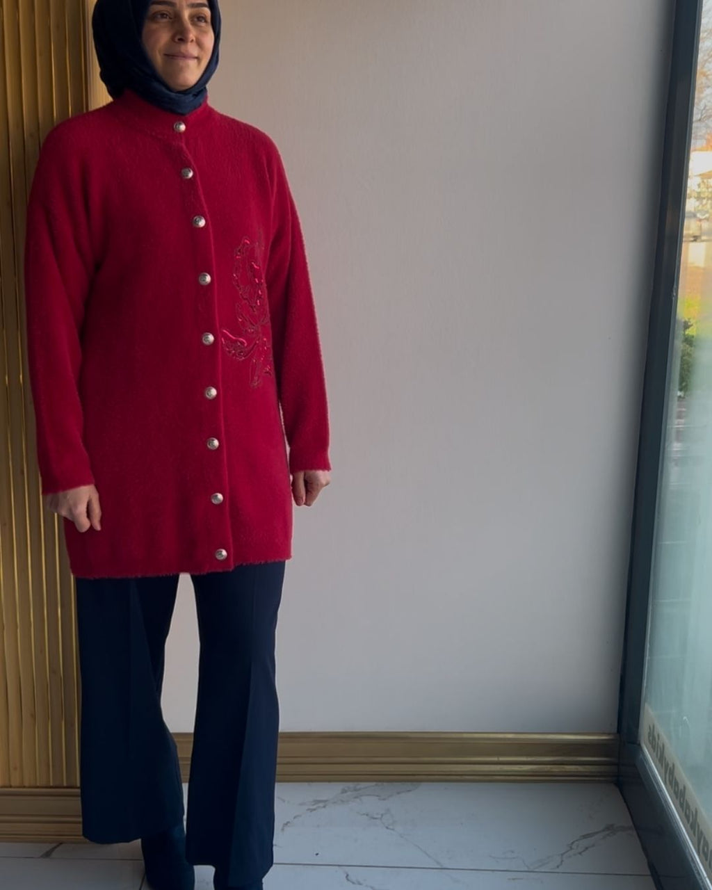 NUSS- İŞLEMELİ ANGORA HIRKA