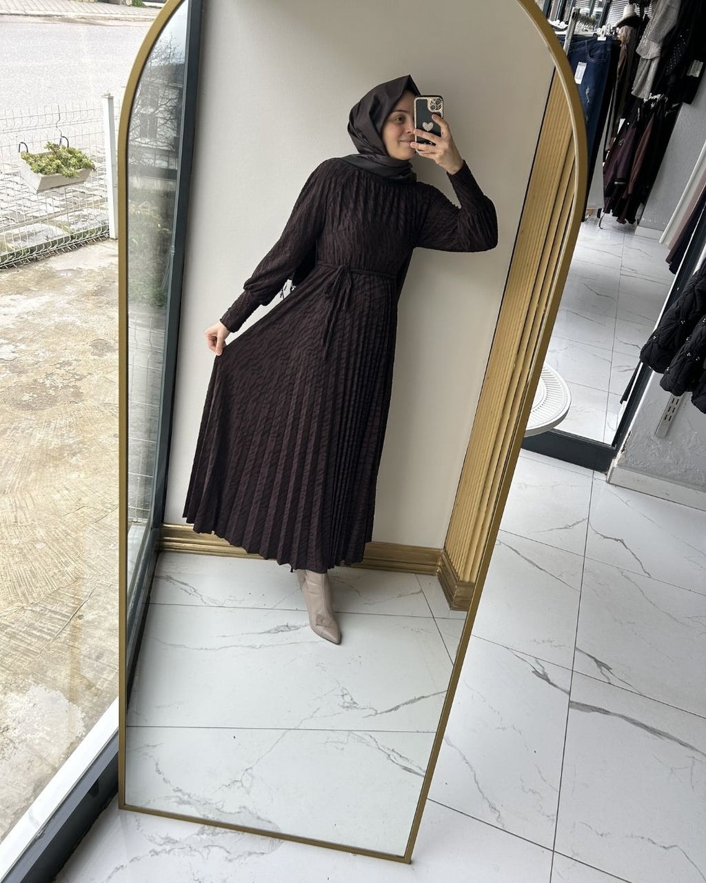 MY312- DESENLİ ESNEK KUMAŞ ELBİSE