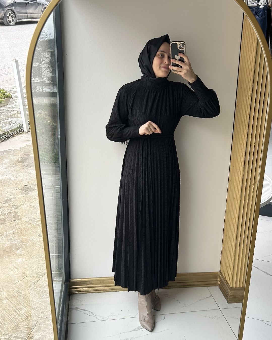 MY312- DESENLİ ESNEK KUMAŞ ELBİSE