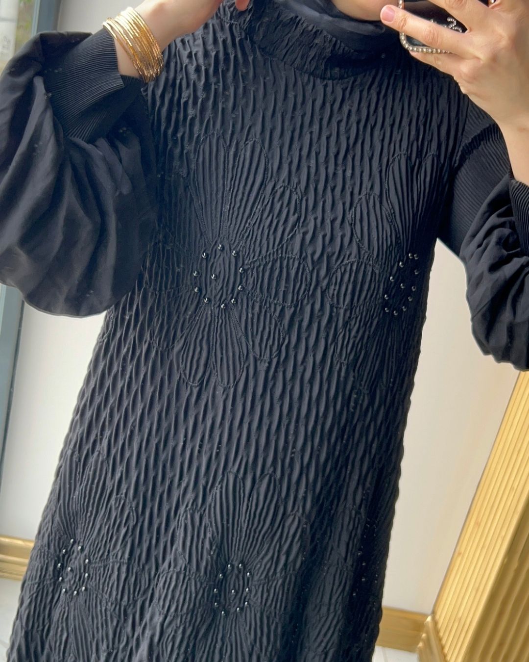 İTHAL- ÇİÇEK BONCUKLU ELBİSE