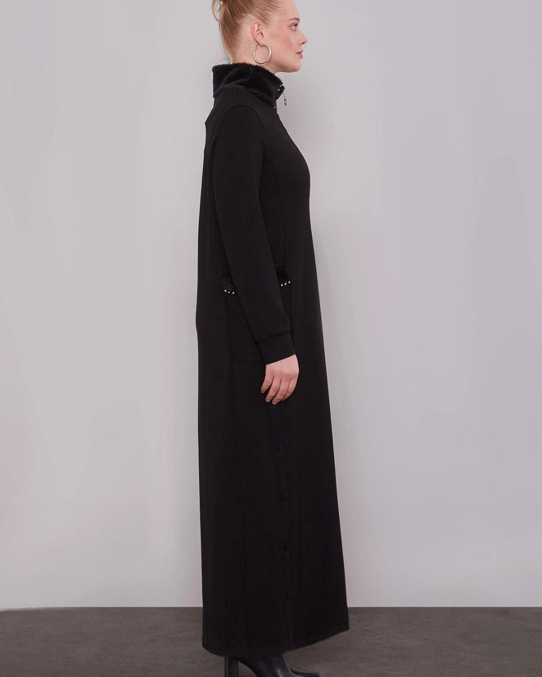 Levidor-Kürk detaylı sweat elbise