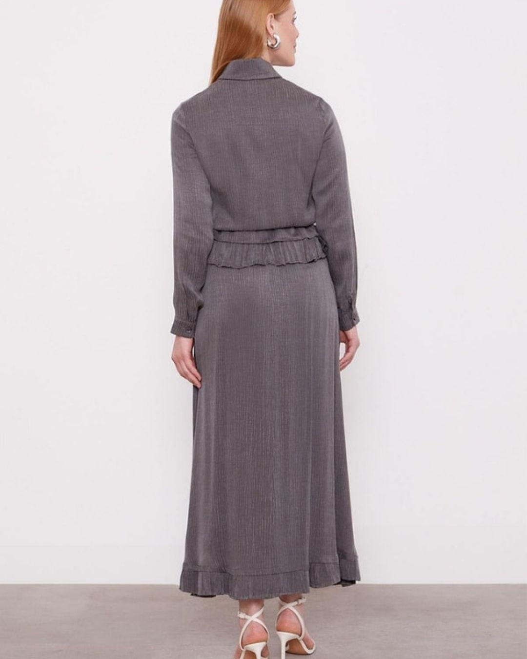 LEVİDOR- İPEK CUPRA FIRFIRLI ETEK TAKIM