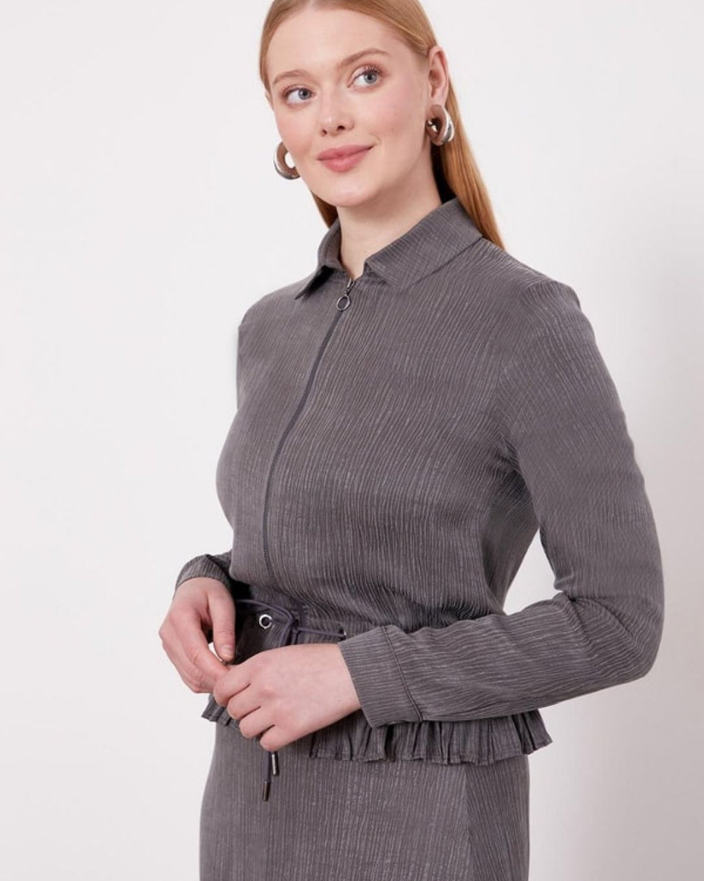 LEVİDOR- İPEK CUPRA FIRFIRLI ETEK TAKIM