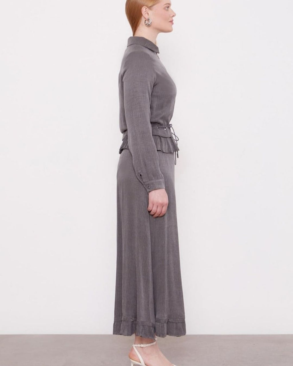 LEVİDOR- İPEK CUPRA FIRFIRLI ETEK TAKIM